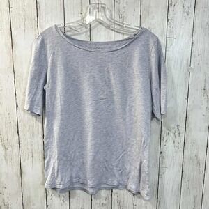 LOFT Outlet Women's Gray Short Sleeve‎ Scoop Neck Basic Sparkle T Shirt Size M